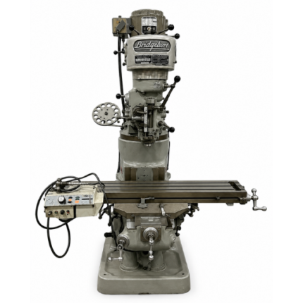 Bridgeport 1HP vertical milling machine with power table feed, front view