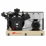 Ingersoll Rand two-stage piston air compressor, front view with pressure gauge