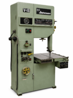 Dake-Johnson V-16 vertical band saw seen from the front right