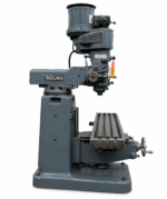 Induma vertical mill seen from the side, showing the column and T-slotted table