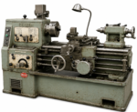 Reiden conventional horizontal lathe, full view with bed, carriage and tailstock