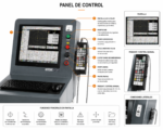Annotated diagram of the Super Drill EDM control panel, screen and manual pendant